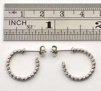 18k White Gold J Hoop Earrings