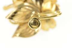 Gold Filled Ornate Dogwood Flower Retro Screw Back Earrings