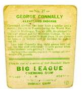 1933 George Connaly, Indians Goudey Gum Baseball Card
