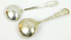 2 Antique Sterling Silver Cream Ladles