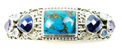 Beautiful Nicky Butler Sterling Gemstone Cuff Bracelet