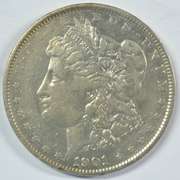 Rare key date 1901-P Morgan Silver Dollar. AU cleaned