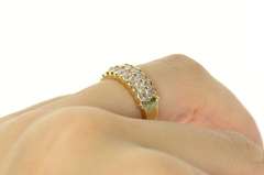 14K Yellow Gold Tiered Princess Travel Wedding Band Ring