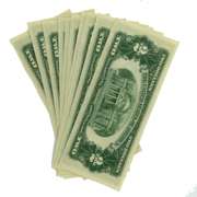 10 Consecutive CU 1953 B Series $ 2 US Notes From a Pack