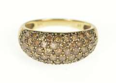 10K Yellow Gold 1.22 Ctw Pave Brown Diamond Statement Band Ring