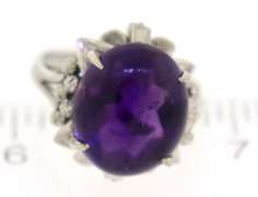 Sterling Silver Cabachon Amethyst Ring