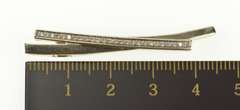 14K Yellow Gold Diamond Inset Criss Cross Bar Statement Pendant