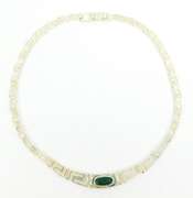 Sterling Greek Key Malachite Neckpiece