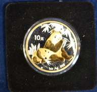 2007 1 OZ CHINESE PANDA COIN GILDED PANDAS