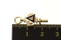 14K Yellow Gold Delta Phi Fraternity Retro Ornate Charm/Pendant