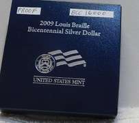 2009 PROOF Silver Braille Sil Dollar.