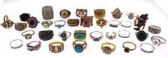 Big Group Lot of Sterling Silver Rings