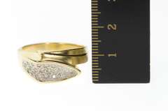 14K Yellow Gold Two Tone Pave Diamond Geometric Men's Ring