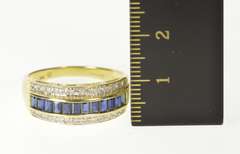 14K Yellow Gold 1.56 Ctw Baguette Sapphire Diamond Band Ring