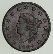 1822 Matron Head Large Cent - Sharp