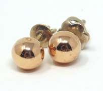 Simple Yellow Gold 5mm Ball Earrings