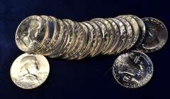 Roll of BU  Franklin Half  Dollars 1963