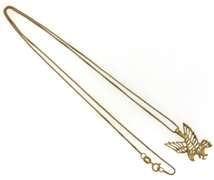 14K Yellow Gold Landing Eagle Necklace