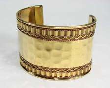 Luminous Ethnic Art Handcrafted 3 Tone Cuff Bracelet