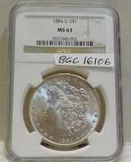 1884-O Morgan Dol NGC MS-63