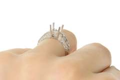 18K White Gold 6.75mm 0.28 Ctw Engagement Setting Semi Mount Ring