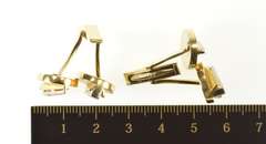 14K Yellow Gold Round Diamond Accent Geometric Retro Men's Cuff Links