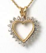 Beautiful Diamond Heart Necklace in Yellow Gold