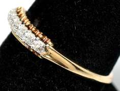 Dainty Diamond Chip Band in Yellow Gold