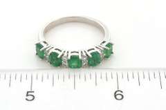 Alluring Emerald & White Sapphire Ring in Sterling Silver