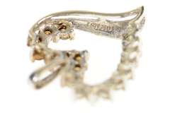 10K White Gold Graduated Fancy Diamond Heart Love Symbol Pendant