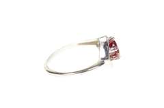 10K White Gold Retro Ornate 1960's Syn. Ruby CZ Statement Ring
