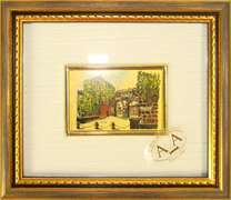 Italian Handcrafted Collectible Cert. Gold Leaf Scenery