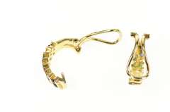 14K Yellow Gold Diamond Sapphire Ruby Emerald Clip Hoop Earrings