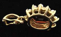 LADIES 14 KT TOPAZ AND DIAMOND PENDANT