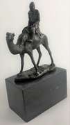 Arab Man Riding Camel Bronze Sculpture