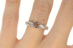 18K White Gold 0.51 Ctw Diamond Semi Mount Engagement Setting Ring