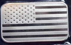 1 OZ Silver Bar United We Stand Flags