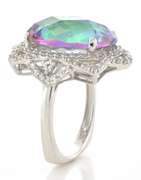 Colorful Mystic Topaz & White Topaz Ring in Sterling Silver