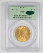 MS64 1901-S $10 Liberty Head Gold Eagle - CAC - Graded PCGS