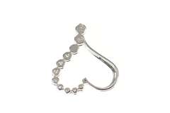 14K White Gold 0.48 Ctw Graduated Diamond Curvy Heart Love Pendant
