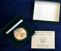 1996 BU SILVER EAGLE IN CAPSUL & BOX