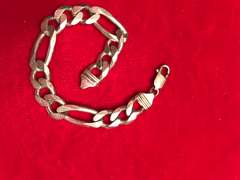Gents sterling silver Figaro bracelet