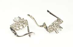 18K White Gold Cubic Zirconia Retro Halo Burst Snowflake Earrings