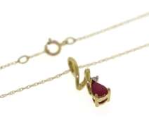 Gorgeous Pear Ruby and Diamond Necklace