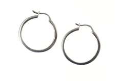 14K White Gold 0.26 Ctw Diamond Inside Outside Classic Hoop Earrings