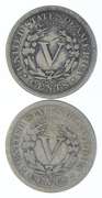 Lot (2) 1883 W/CENTS & 1912-S Liberty V Nickel