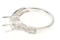 18K White Gold 6.75mm 0.28 Ctw Engagement Setting Semi Mount Ring