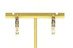 10K Yellow Gold 0.40 Ctw Classic Baguette Diamond Hoop Earrings