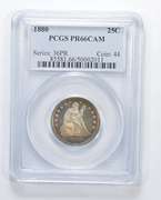 PR66 CAM 1880 Seated Liberty Quarter - Toned - Graded PCGS