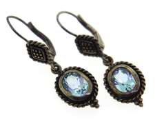 Sterling Silver Blue Topaz Drop Earrings
